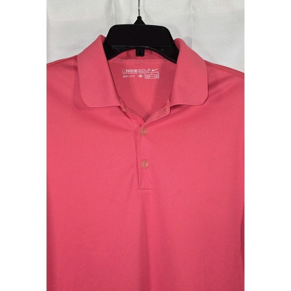 Nike‎ Golf Dri-FIT Polo Shirt Mens Medium Coral Pink Short Sleeve Performance